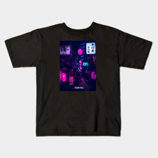 Tokyo Street Neon Synthwave Kids T-Shirt